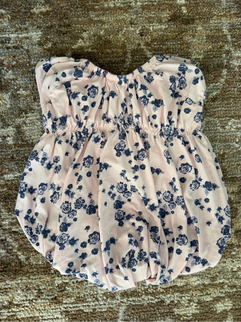 Burt's Bees Baby Pink Bubble dress with Navy Floral Print
